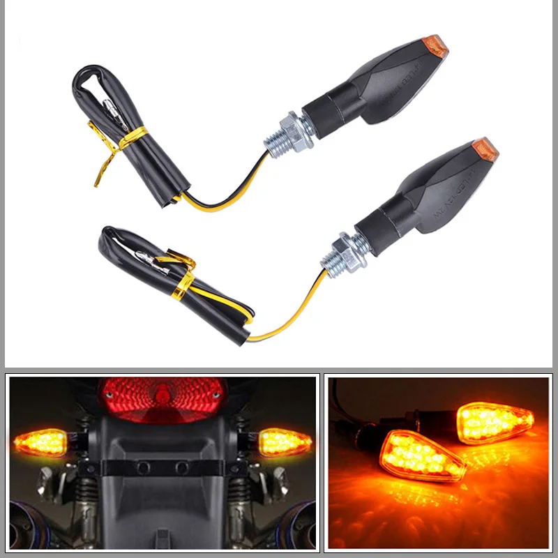 

2 PCS Universal Waterproof 12V Motorcycle Turn Signal Lamp Amber Light Indicator LED Front or Rear Turn Indicator Light Blinker