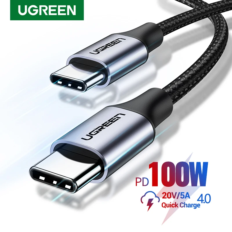 UGREEN-Cable USB PD100W tipo C para teléfono móvil, Cargador rápido para Xiaomi,...