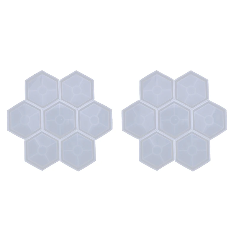 

16 Pack Hexagon Silicone Coaster Molds Silicone Resin Mold, Epoxy Molds for Casting with Resin, Concrete, Cement