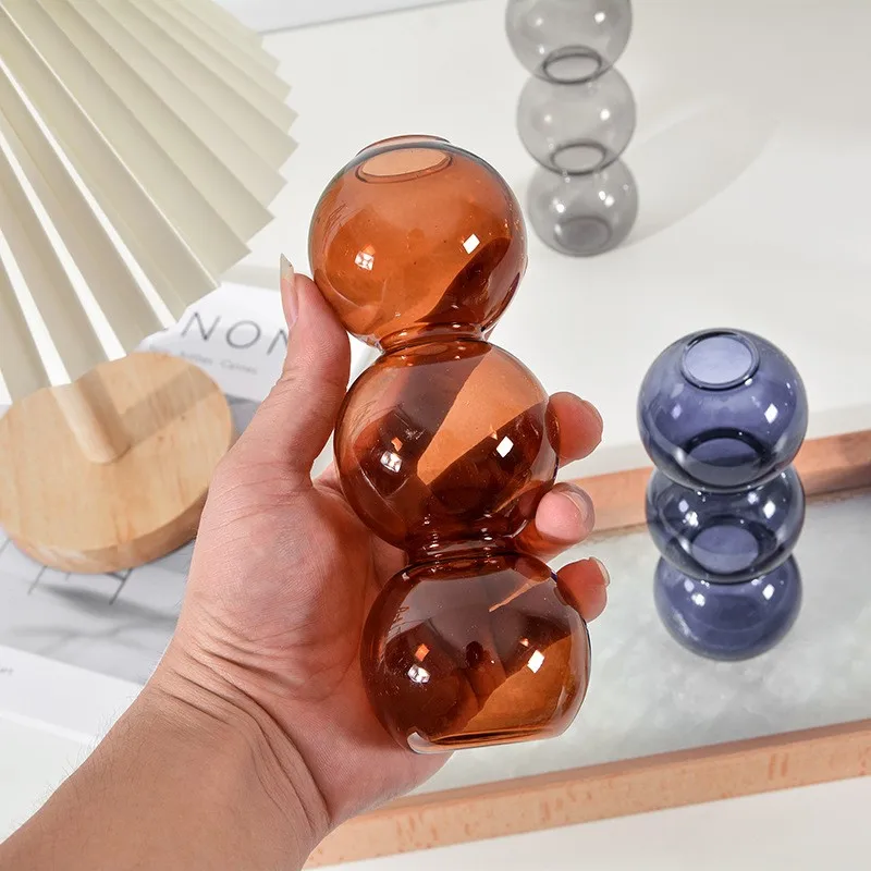 

Ins Bubble Glass Vase Flower Arrangement Hydroponic Ball Simple Creative Nordic Flower Decoration Home Ornaments Photo Props