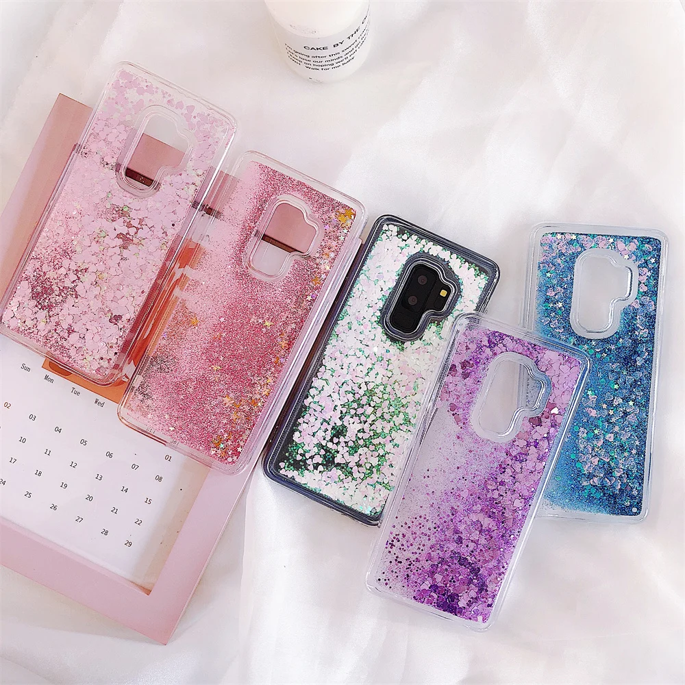 

Glitter Sequins Phone Case for Samsung Galaxy S7 edge S8 S9 S10 S10e S20 S21 Note 8 9 10 Plus Lite 20 Ultra Dynamic Liquid Cover