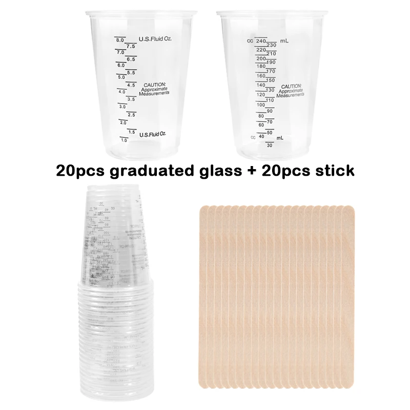 

FAIS DU 10 унций одноразовые мерные стаканчики с палочками для перемешивания пластиковые стаканчики для смешивания эпоксидной смолы для выпечки, смешивания красок, пигментов