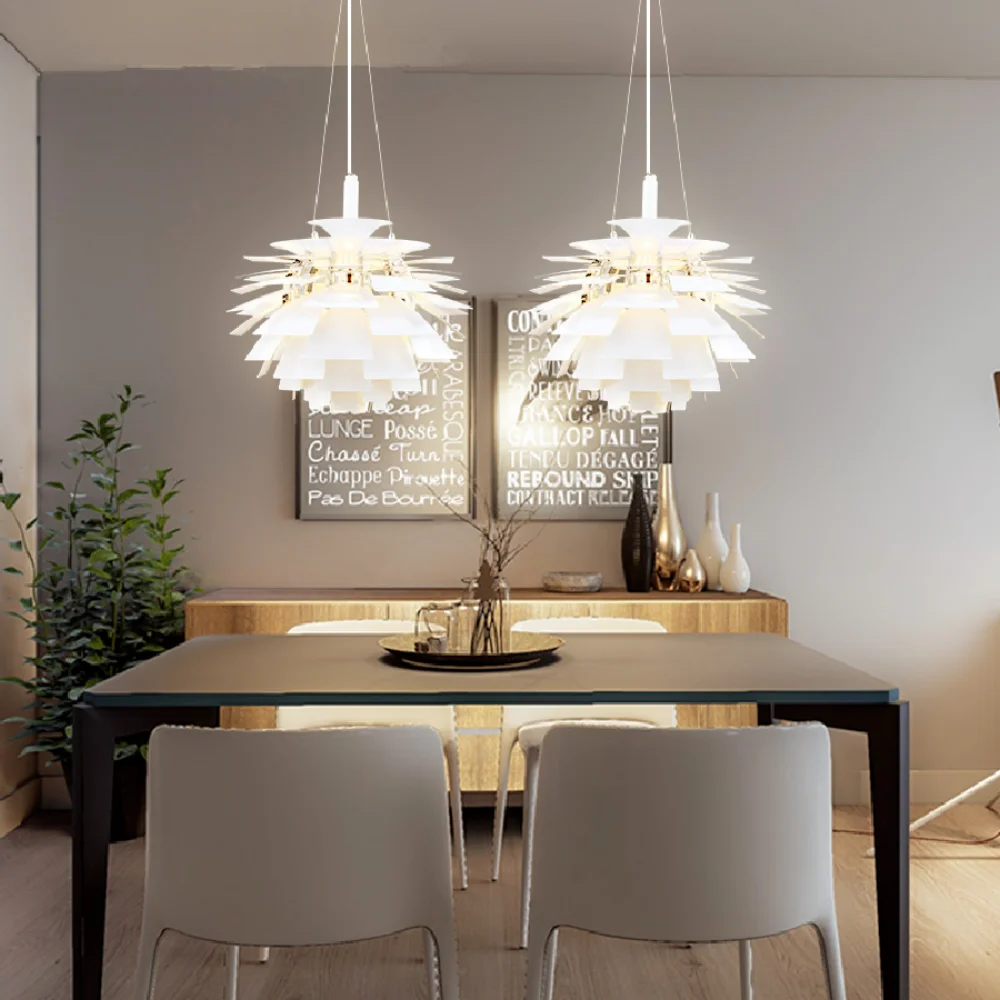 

Nordic postmodern creative chandelier aluminum living room Pendant lamps dining room chandeliers hanging lights