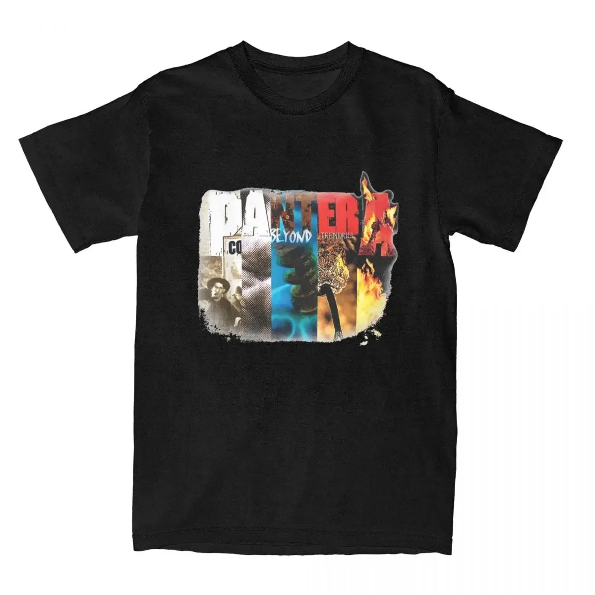 Футболка с коллажем Pantera Band для мужчин и женщин винтажная рубашка из чистого