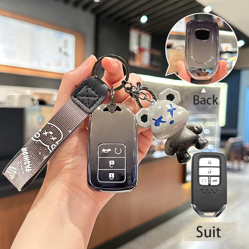 Градиентный серый чехол для Honda Fit Lucky Vezel City Civic Jazz BRV HRV шаттл Gp8 Jade Odyssey 2 4 кнопки