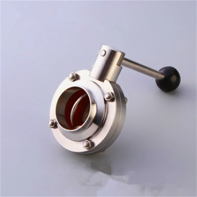 

2" 51mm SS304 Stainless Steel Sanitary Weld Butterfly Valve Brew Beer Dairy Product