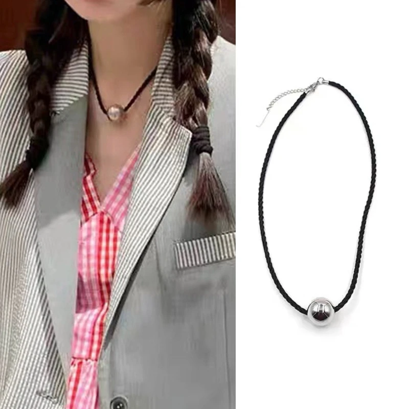 

Beaded Lock Collar Beaded Collarbone Chain Bead Necklace for Modern Girls