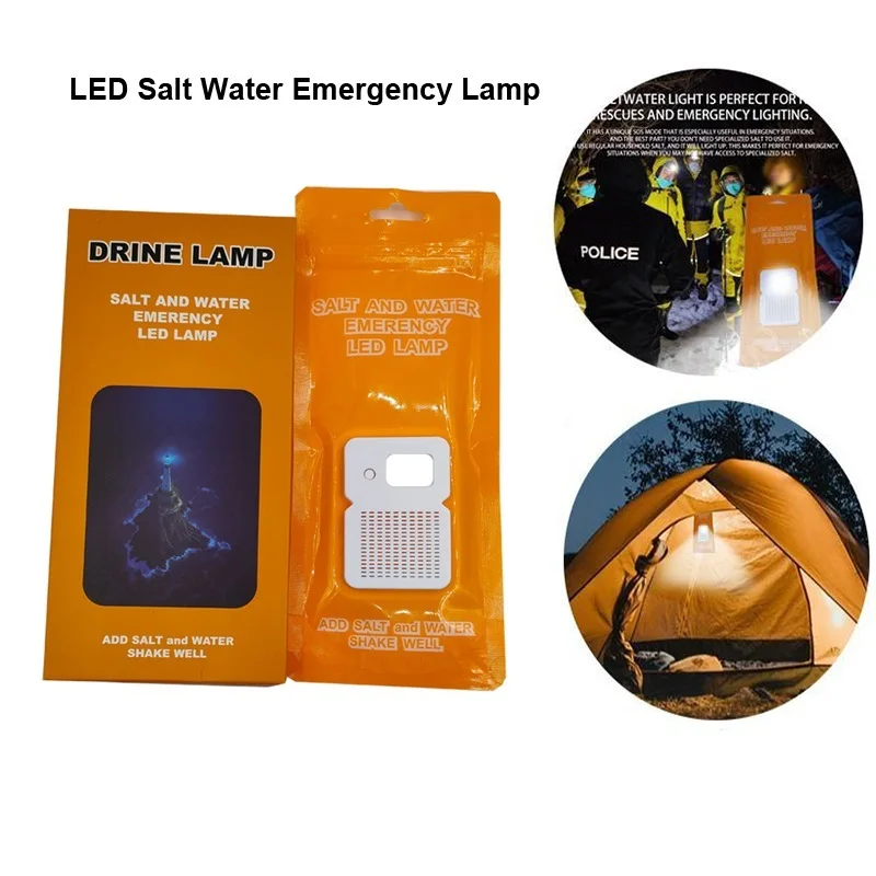 

Portable Salt Water Light Reusable LED Emergency Lamp for Camping Night Fishing Energy Saving Lamp Travel Camping Flashlight