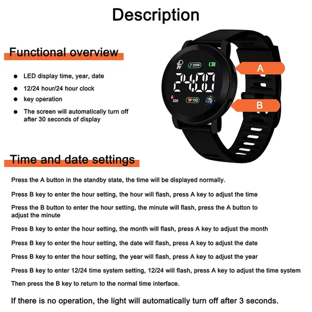Couple Watches LED Digital Watch for Men Women Sports Army Military Silicone Watch Electronic Clock Hodinky Reloj Hombre 5