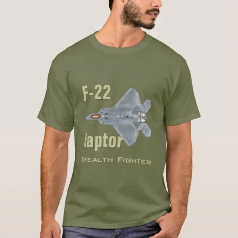 DR.GESTEE Мужская футболка F-22 Raptor из хлопка