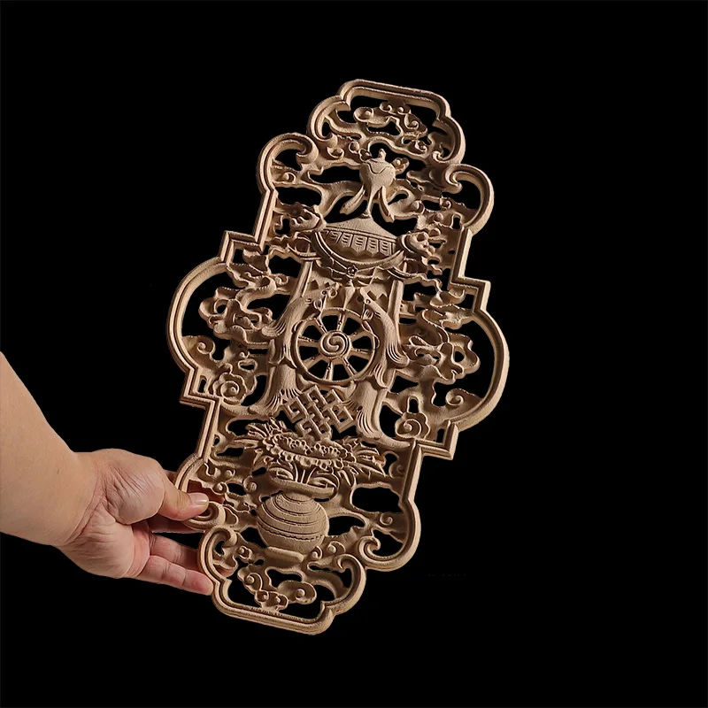 Резьбовые линии деревянная аппликация искусственная кожа неокрашенный орнамент