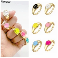 2022 multi style rings size 678 gold plated silver ring for women smiley fashion ladies rings gift jewelry anniversary rings