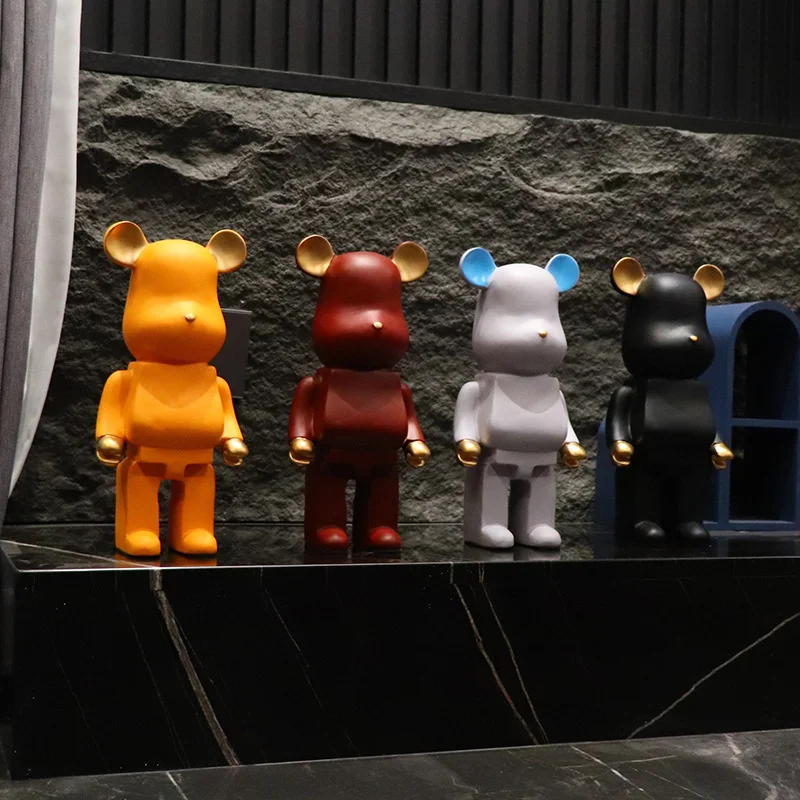 27 см красочные медвежьи кирпичи 400% статуя искусственная смола скульптура модель