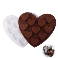 10 connected heart silicone chocolate mould cake candy mould dessert decorating mould for cookies chocolate baking tools