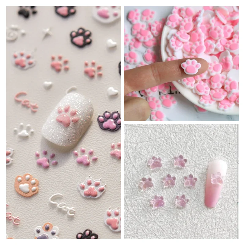 

10 шт. полимерные Мультяшные подвески в виде кошачьих когтей, дизайнерские подвески, стразы для творчества, поделки для ногтевого дизайна, 3D украшения, маникюр, ювелирные изделия