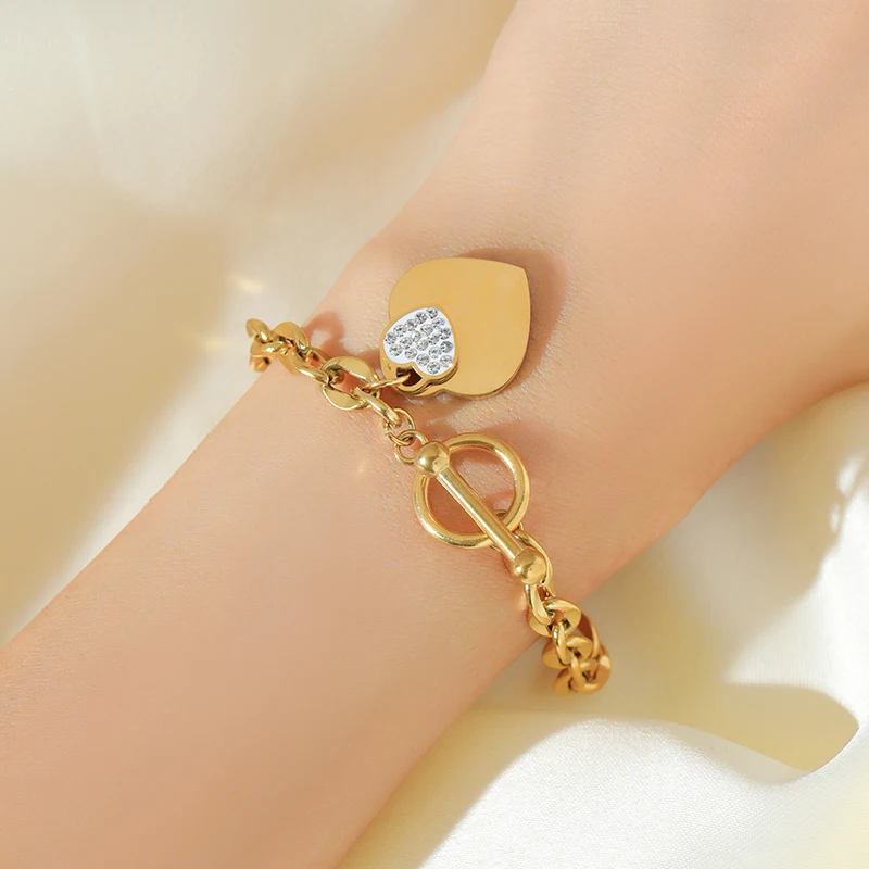 EILIECK нержавеющая сталь 316L золотого цвета морская звезда луна браслет-подвеска