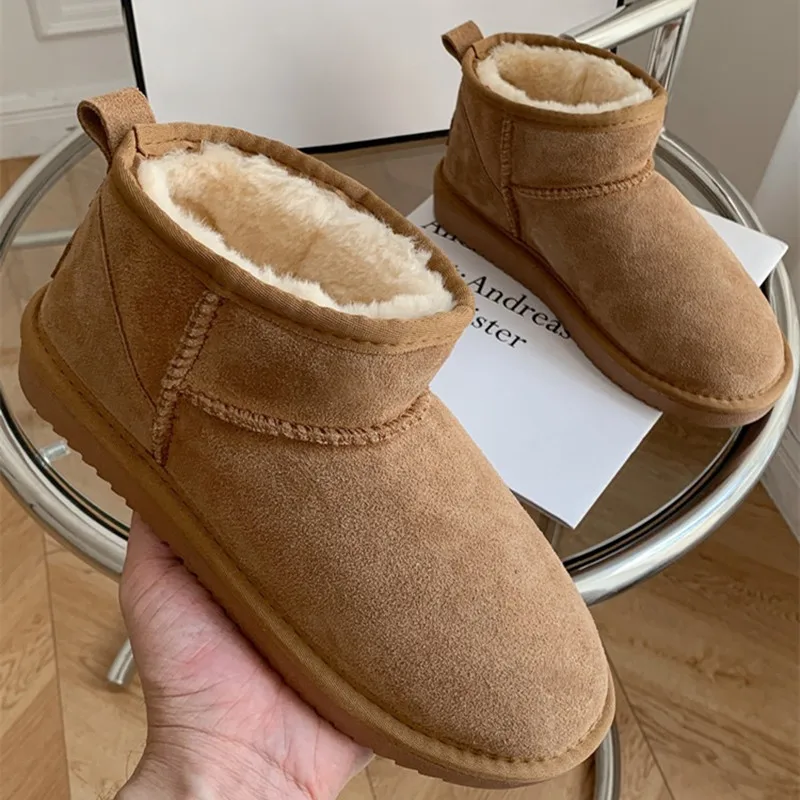 Snow Boots Fur One Winter 2023 Plus Velvet Platform Anti-slip Booties For Men And Women Couples 41-44 Plus Size Booties Women