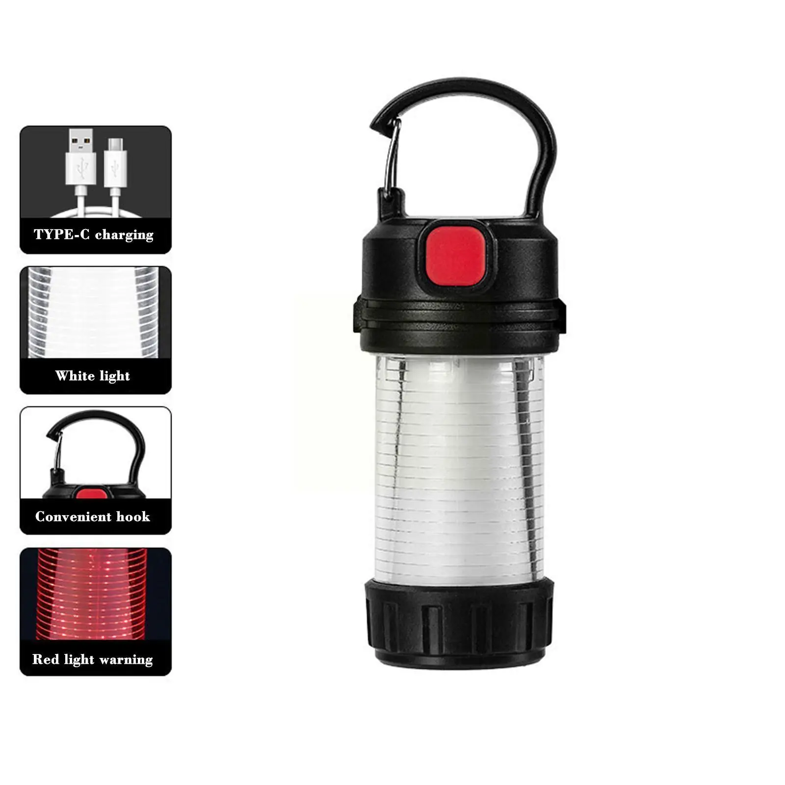 

Новый светильник для палатки с USB, красный и белый двойной источник света, уличный светильник для кемпинга, аварийного освещения, COB, светоди...