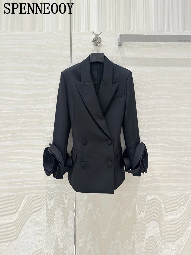 SPENNEOOY модный подиумный офисный женский осенний пиджак с перевернутым пуховым