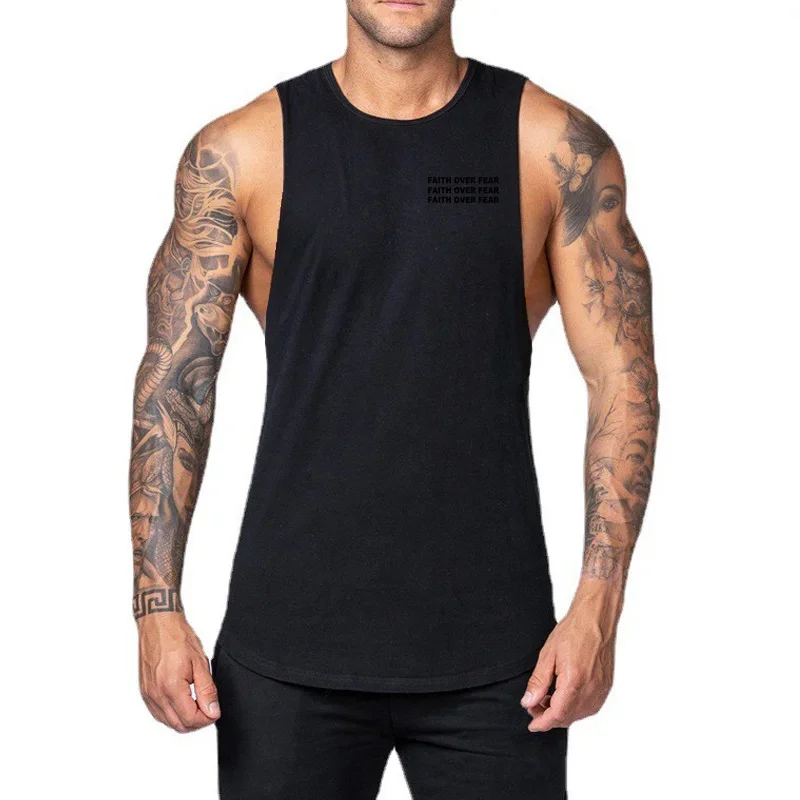 Майка мужская без рукавов для бега бодибилдинга тренировок