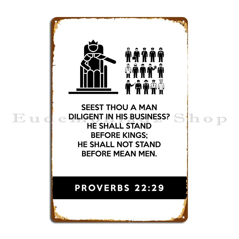 

Притчи 22 29 металлический знак винтажный паб Настенный декор персонаж клубный жестяной плакат