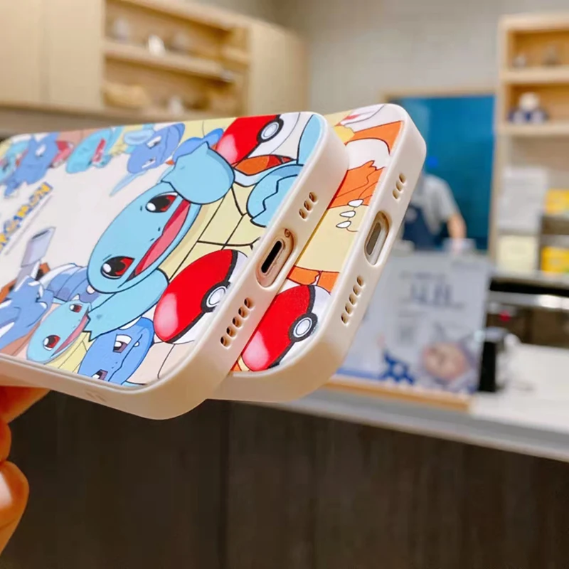 Чехол с покемоном Пикачу Дженни черепахой для iPhone 12 13 Pro Max Mini 11 X XR XS MAX SE2020 8 7 6 6S Plus