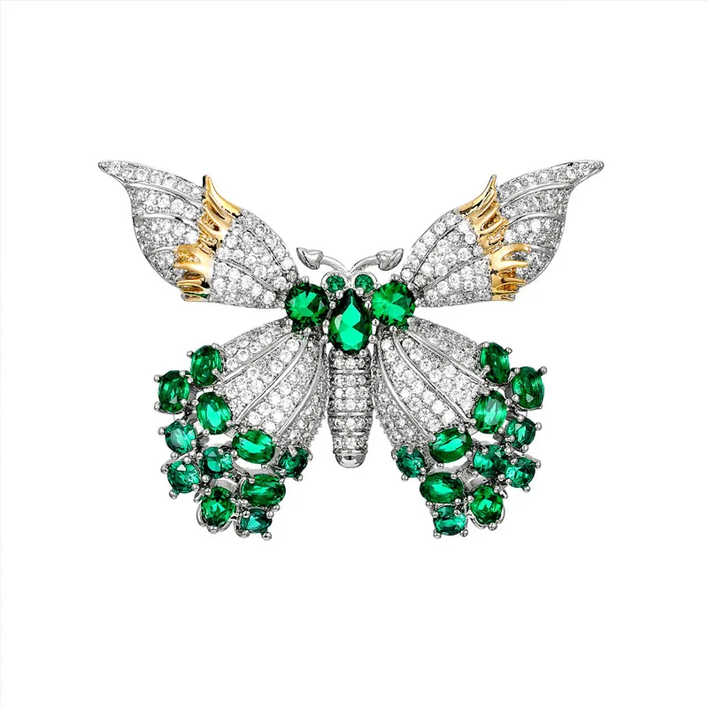 

Green Crystal Butterfly Brooches For Women Designer Cubic Zirconia Beauty Insects Party Office Brooch Pin Gifts