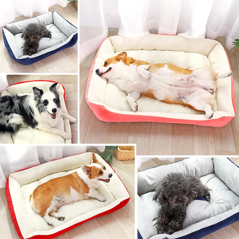 

Кроватка для домашних питомцев, теплая прямоугольная, для кошек и собак, Мягкий моющийся спальный мешок, подходит для маленьких, средних и б...