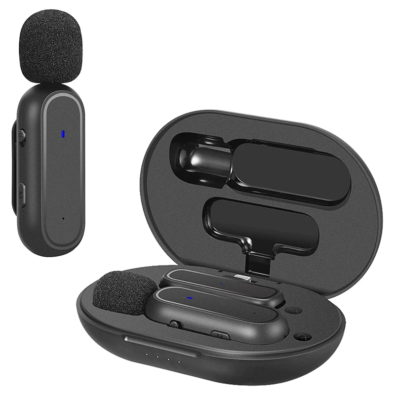 

Wireless Microphone For Iphone Ipad With Charging Case, Mini Wireless Lavalier Microphone, Plug And Play, Auto Sync