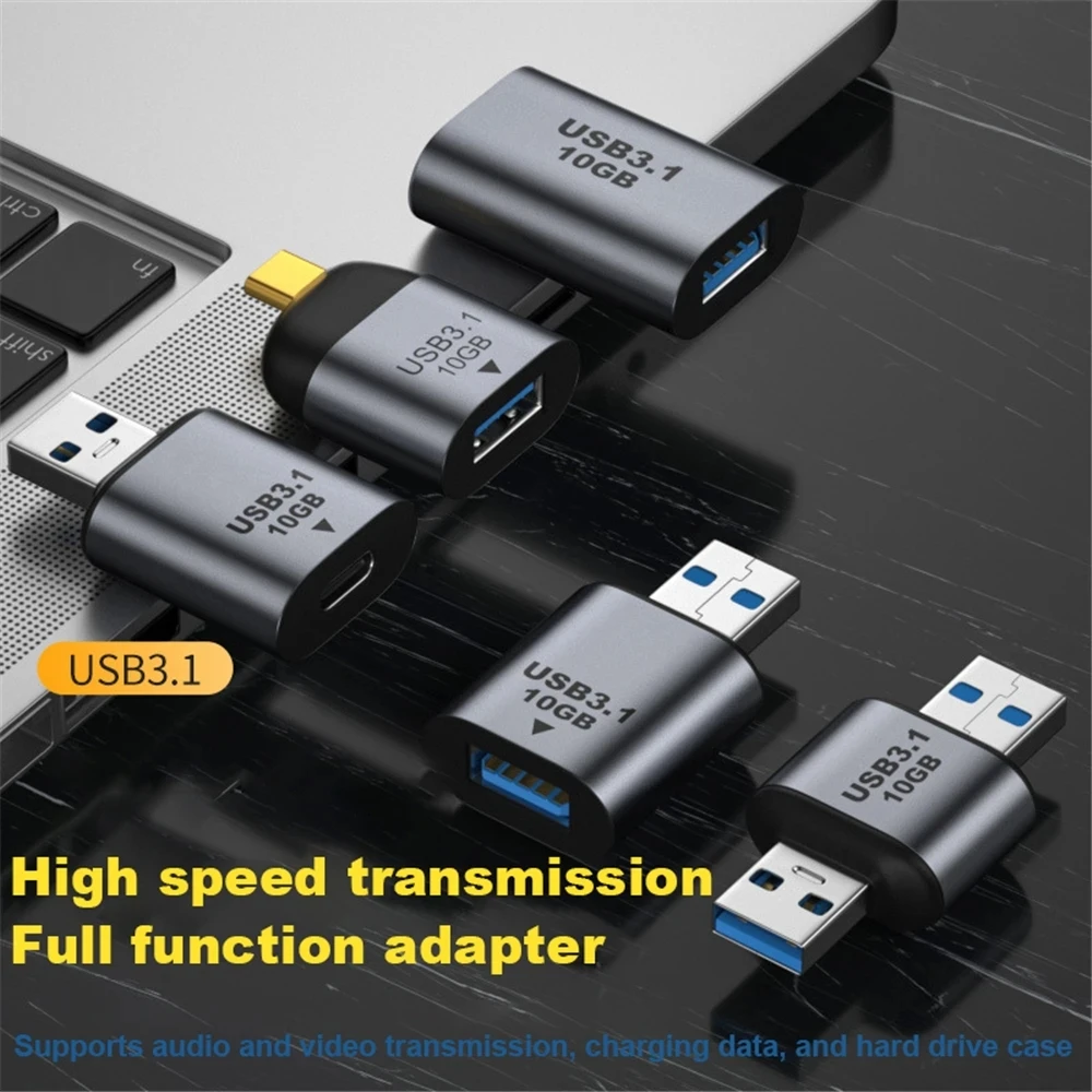 

USB Type C 3.1 to USB3.1 Adapter Male Female Converter 5V@3A allo USB3.1 Gen2 Charging Data High Speed Transfer Connector 10Gbps