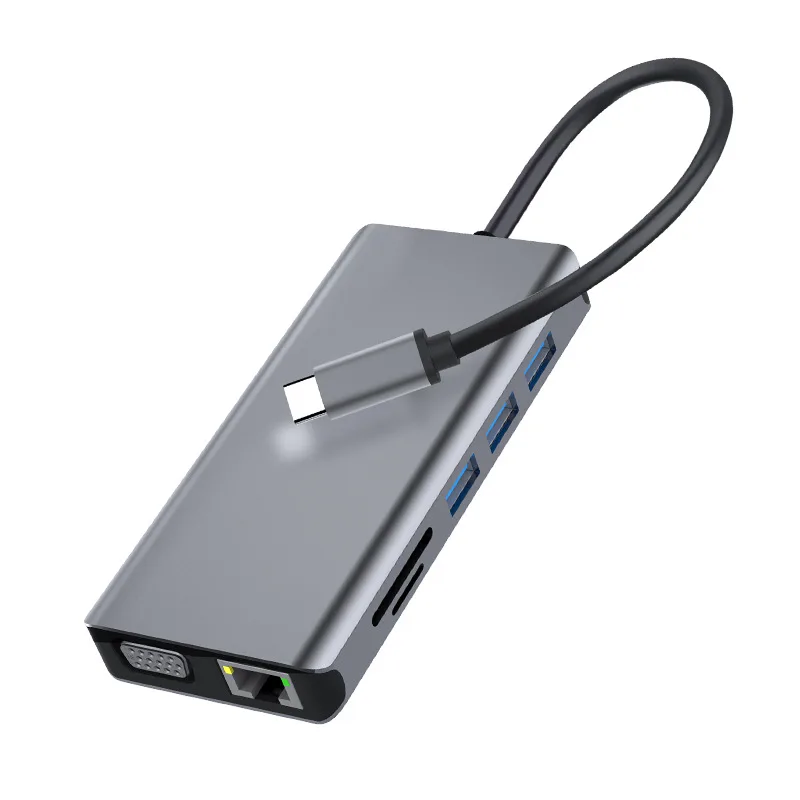 USB-концентратор Тип C адаптер к 4K HDMI VGA RJ45 Lan Ethernet SD/TF-хаб 3 5 мм док-станция с 12