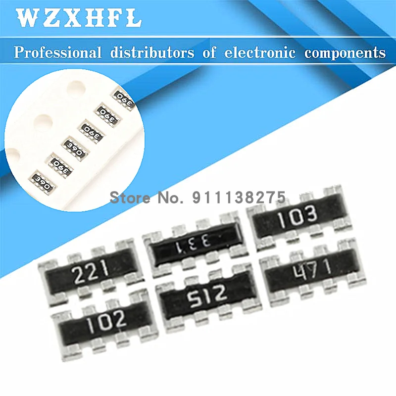 100 шт. 0603*4 8P4R 2*4P сетевой резистор SMD array 0 ~ 1M 1 10 22 47 220 330 470 1K 2 K 4 7 10K 22K 47K 100K 220K 470K Ом |