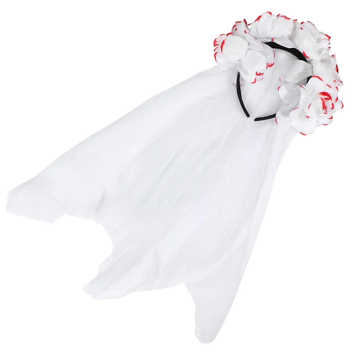 

Головной убор в виде Розы на день Хэллоуина, длинная белая сетчатая повязка на голову в виде призрака, праздника, аксессуары для волос