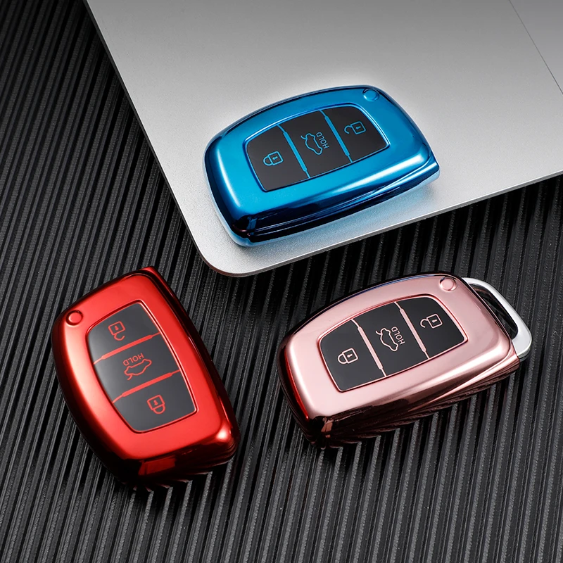 

Soft TPU Car Remote Key Case Cover Shell For Hyundai Tucson Sonata Santa Fe Elantra Accent Solaris Verna ix25 ix35 i20 i30 i40