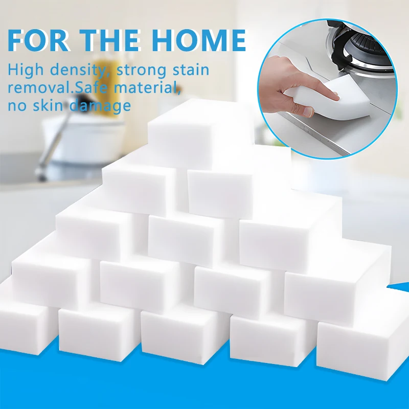 

100PCS Melamine Sponge Magic Sponge Eraser Reusable Cleaning Tools for Kitchen Office Bathroom 10x6x2cm Nano Cleaning Sponges