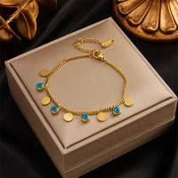 xiyanike bohemian style woman bracelet stainless steel gold color eye pattern women bracelets rust proof woman bracelets