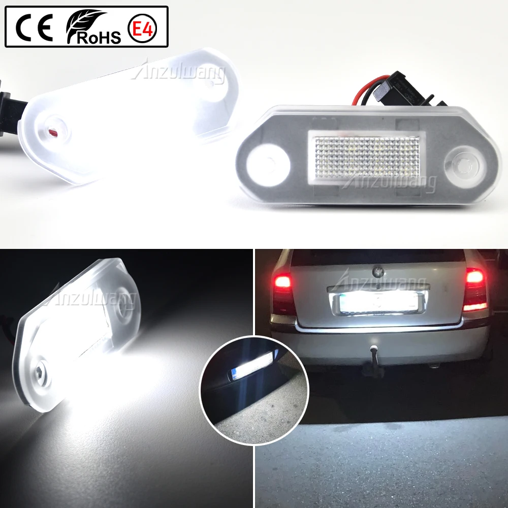 1 Pair LED Car License Number Plate Light Lamp Bulbs For VW Golf MK3 for Skoda Octavia I Auto Illumination Licence Plate Parts