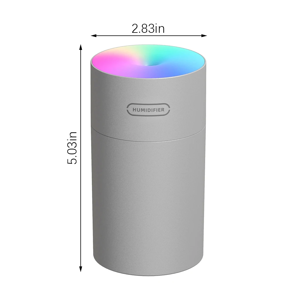 

Humidifier 270ml 2W USB Air Humidifier Plastic LED Spraying Diffuser for Home Office Car White