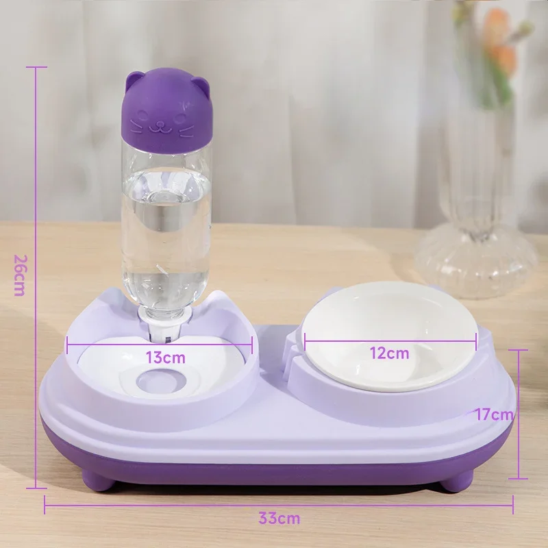 Миска для домашних животных двойная поилка с бутылкой питьевой воды защита