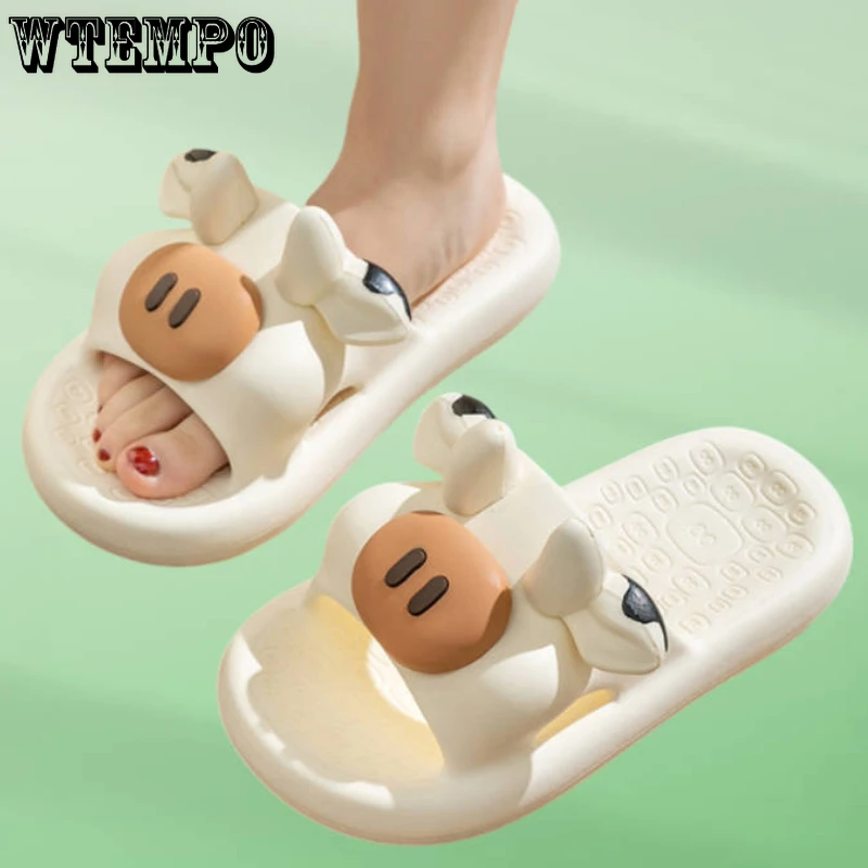 WTEMPO Cute Cow Slippers for Summer 2023 Cartoon Shape Women Slipper Outdoor Soft Non Slip Bathroom Couples Slippers Wholesale
