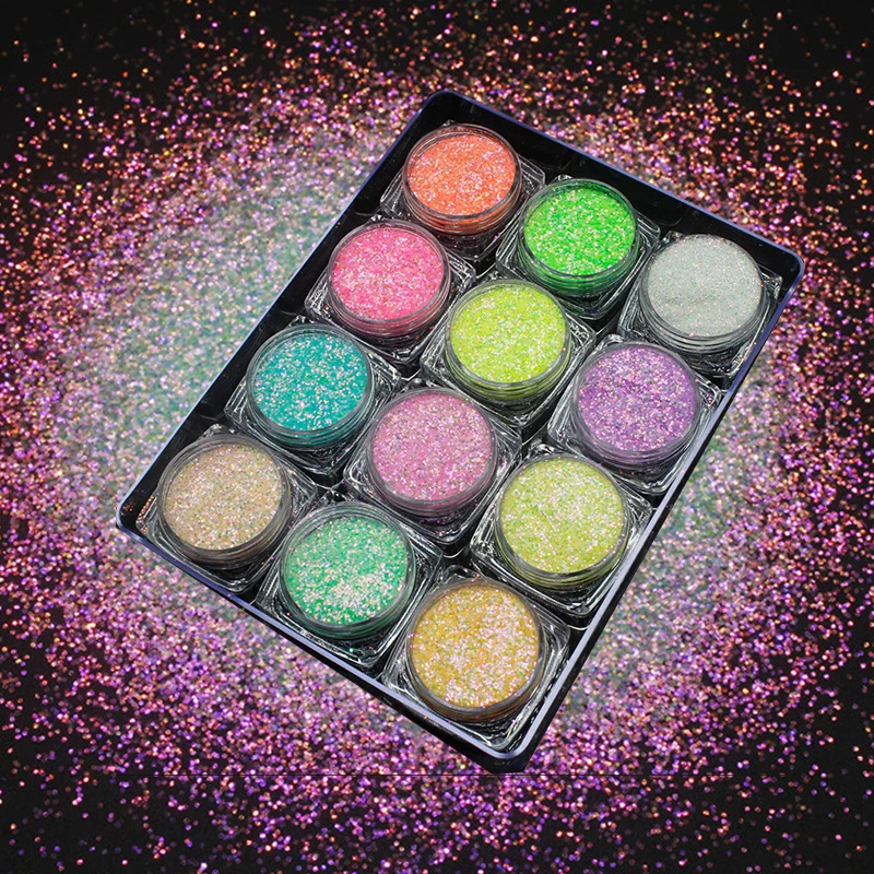 

50g Shining Sugar Nail Glitter Candy Powder,12colors Coating Effect Powder Nail Pigment,Nail Art Decorations Dust