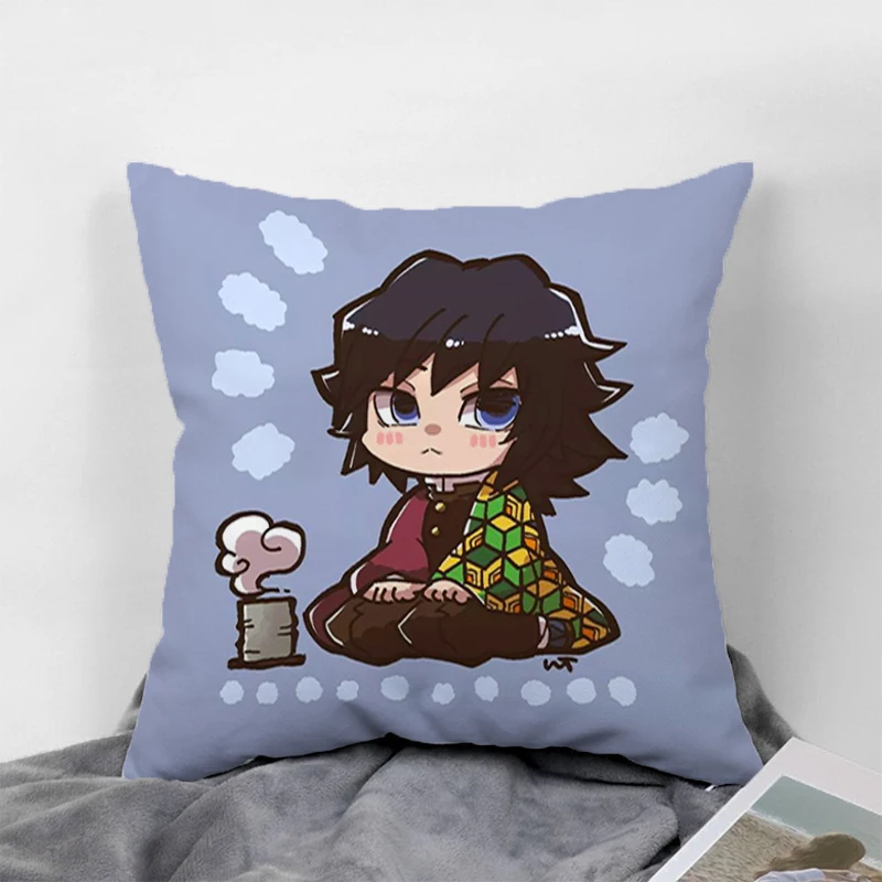 

Demon Slayer Pillow Covers Decorative Pillows Pilow Cases Bed 45x45 Cushions Sofa Body Cover Silk Cushion Fall Pillowcases 45*45