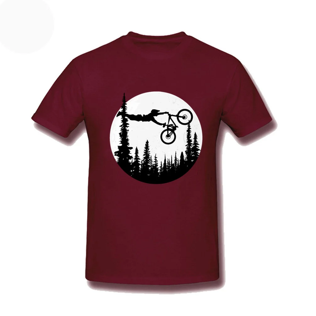 

Men's T-shirt Black Mountain Bike MTB Bikecycle Moon Vintage Short Sleeve Harajuku Summer Cotton Funny Tops Plus Size