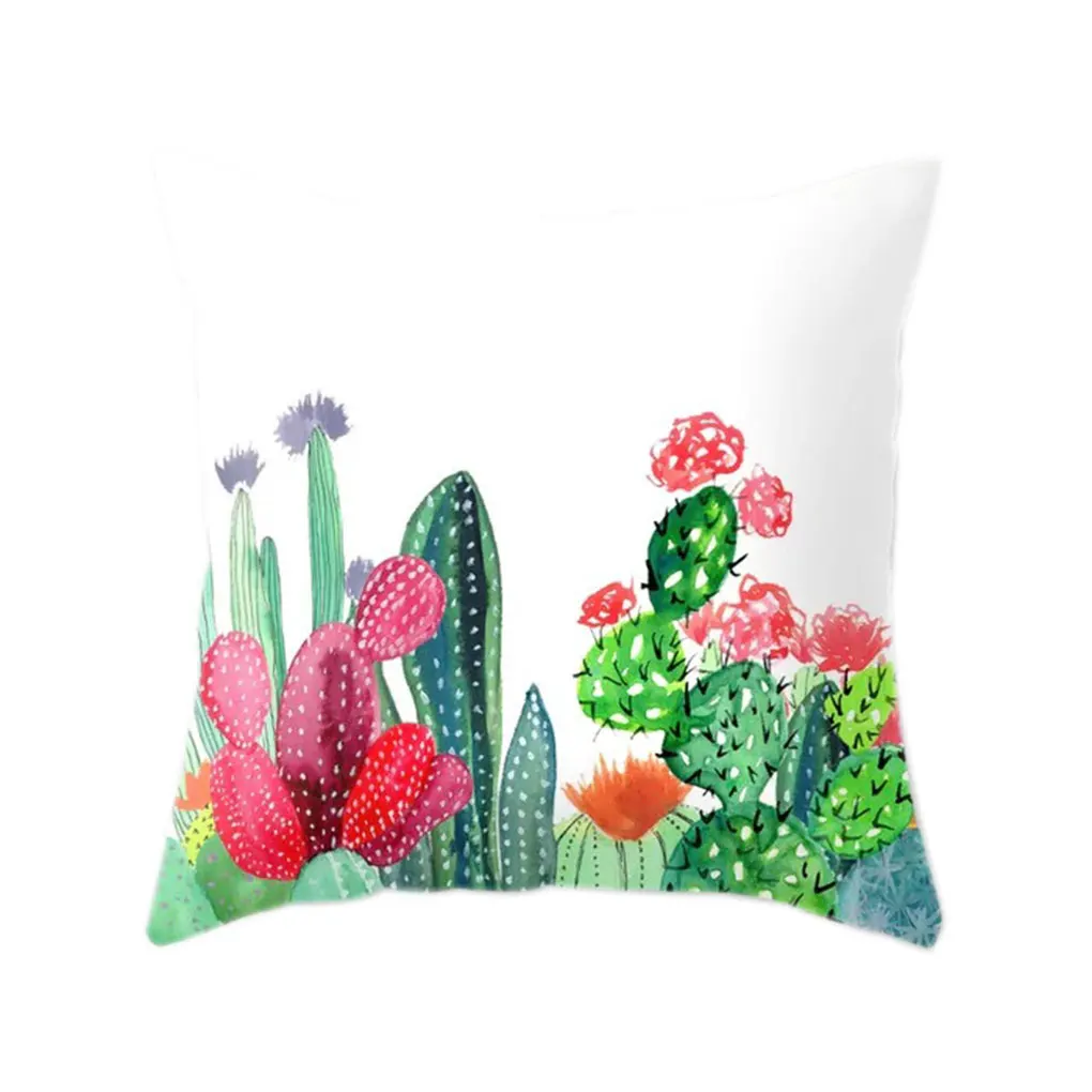 

45cm Square Pillowcase Floral Printed Decorative Sofa Cushion Case Bed Pillow Cover Car Cushion Cover Cute Home Decorations