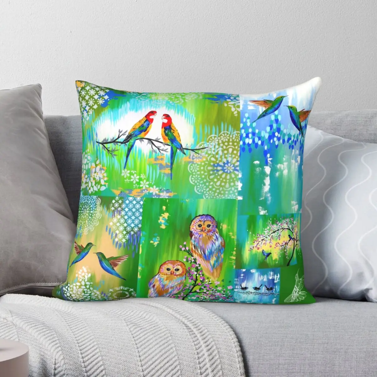 

Подушка в зеленом дизайне, полиэстер, лен, бархат, узор, молния, Декор, Автомобильная подушка, чехол