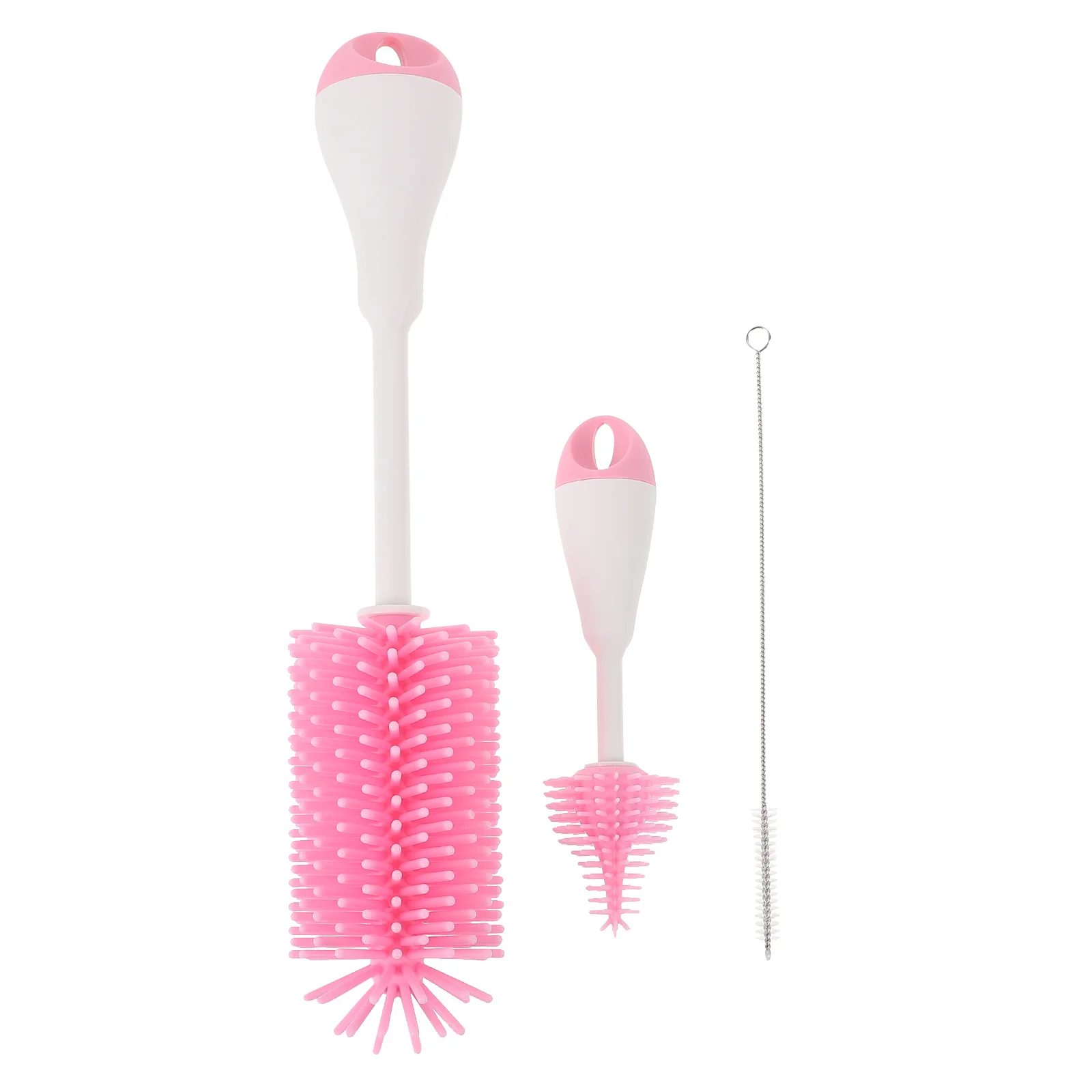 

3 Pcs Glass Brush Cleaning Set Baby Bottles Toilet Bowl Food Silicone Long Handle