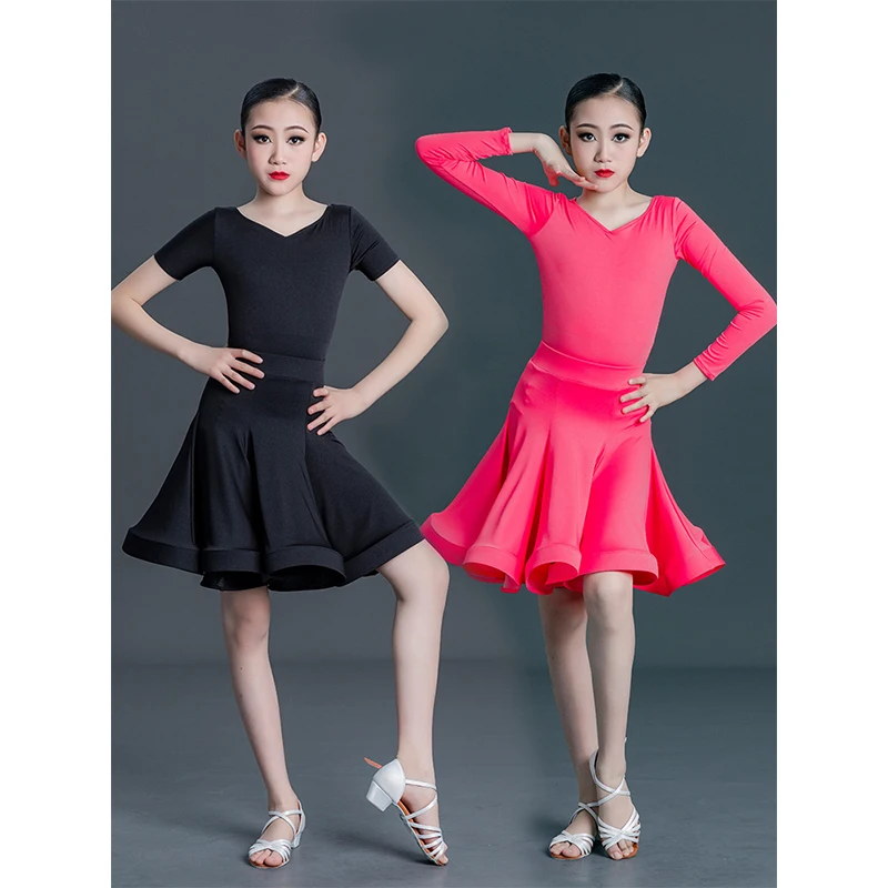 Детский костюм для латиноамериканских танцев конкурсов девушек комплект из двух