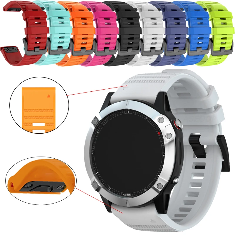 

Official Silicone Straps 22 26mm For Garmin Fenix 5 Plus 5X 6X Pro 6 7X 7 Quick Release Smart Watches Band EPIX Tactix Delta 3HR
