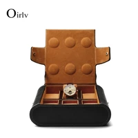 oirlv black 6 grids pu leather watch storage box with velvet watch organizer case jewelry display box