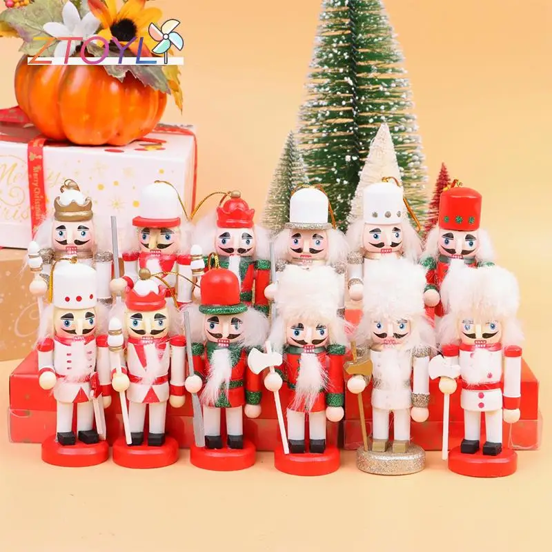 

1Pc/1box 10CM Nutcracker Puppet Soldier Ornaments Christmas Tree Pendant Desktop Decoration Cartoons Mini Soldiers Band Dolls